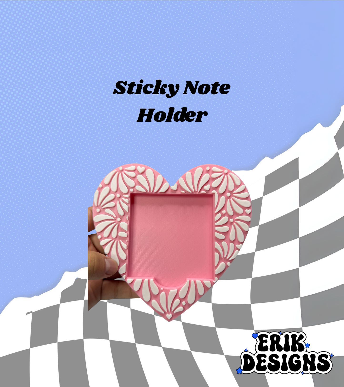3d Pink Talavera Sticky Note Holder