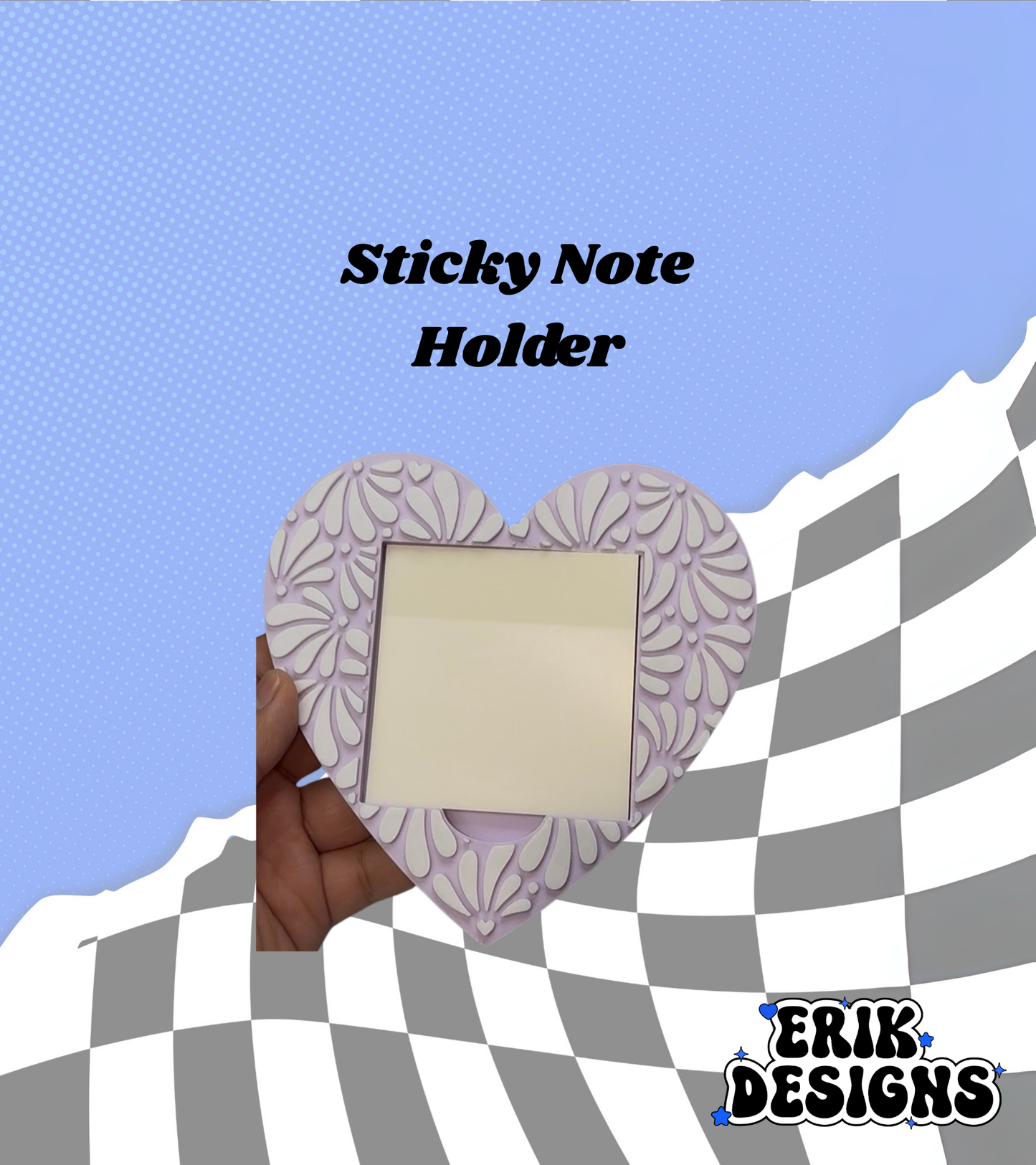 3d Purple Talavera Sticky Note Holder