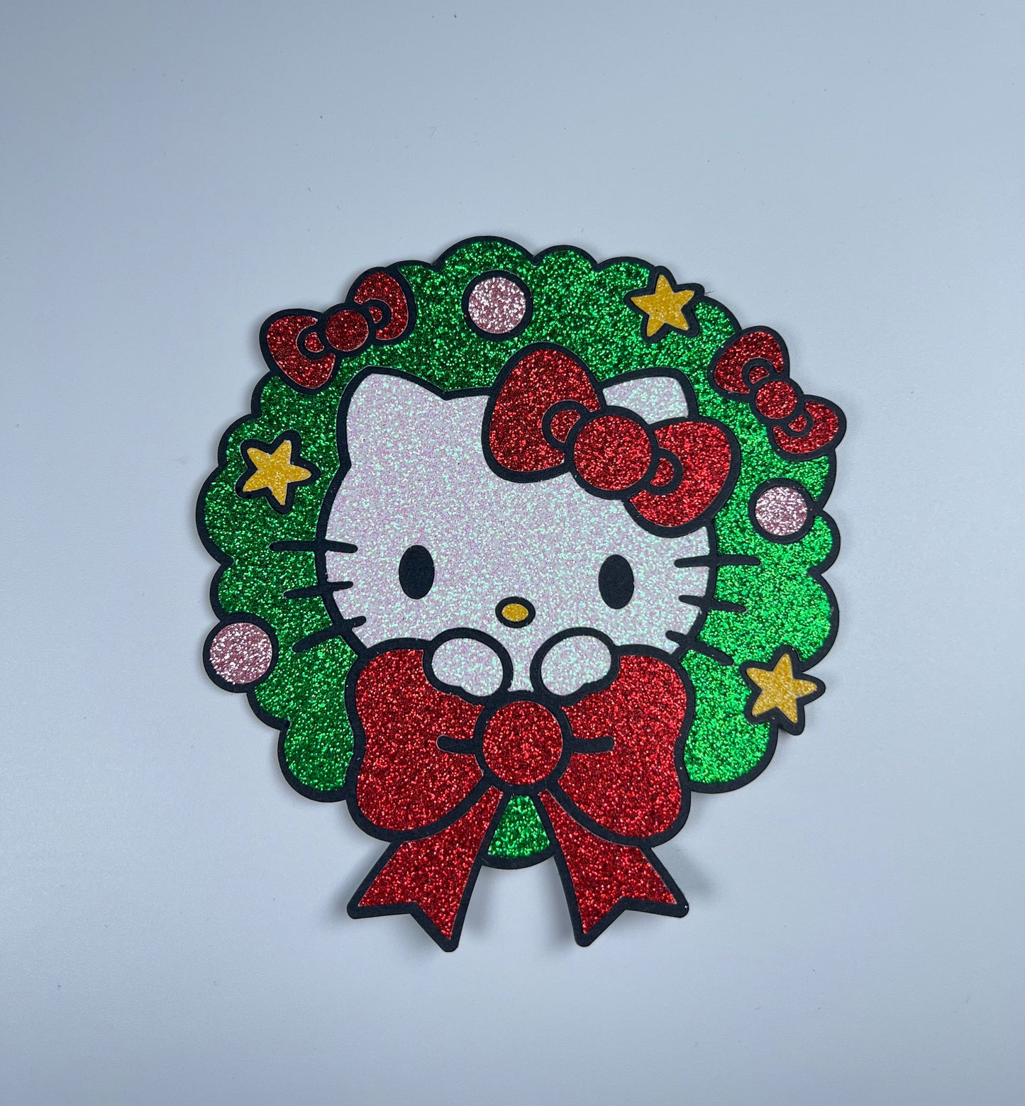 Hk wreath glitter topper