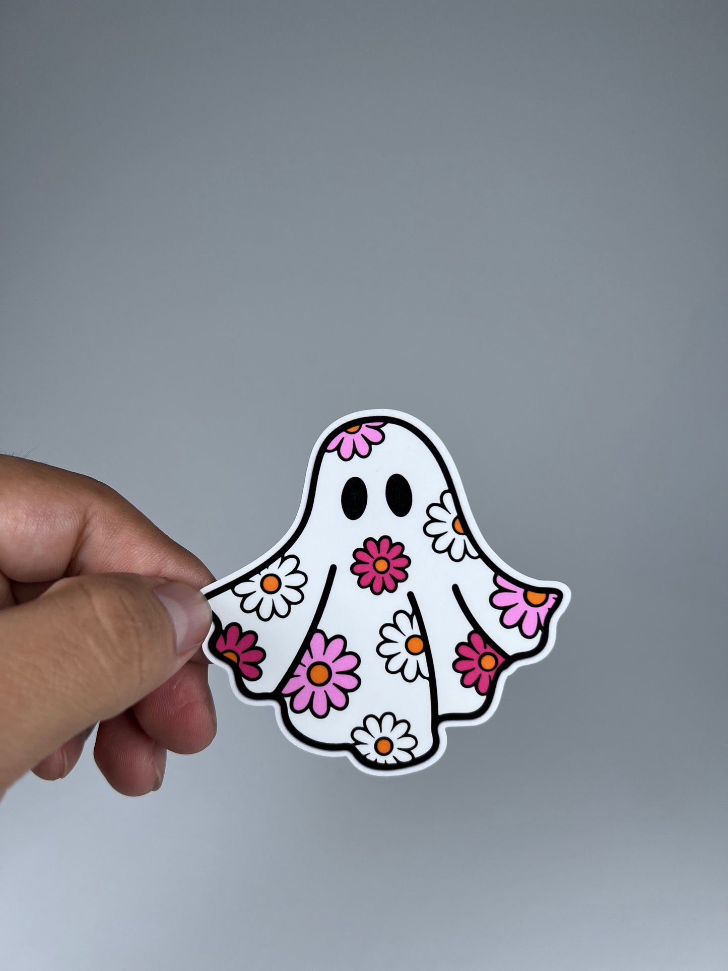 Ghost and flowers Sticker