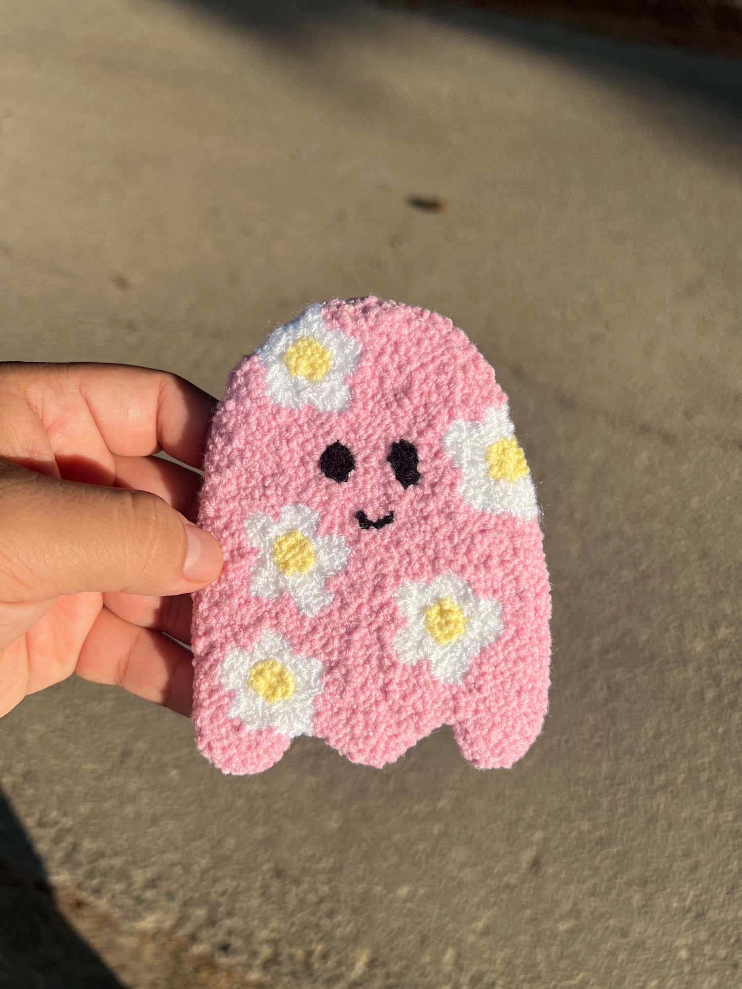 Pink Ghost Mug Rug