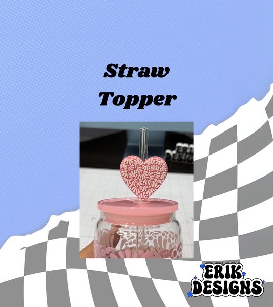 3D Pink Talavera Straw Topper
