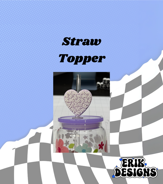 3D Purple Talavera Straw Topper