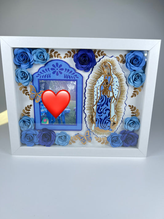 Virgencita and frame Shadow box