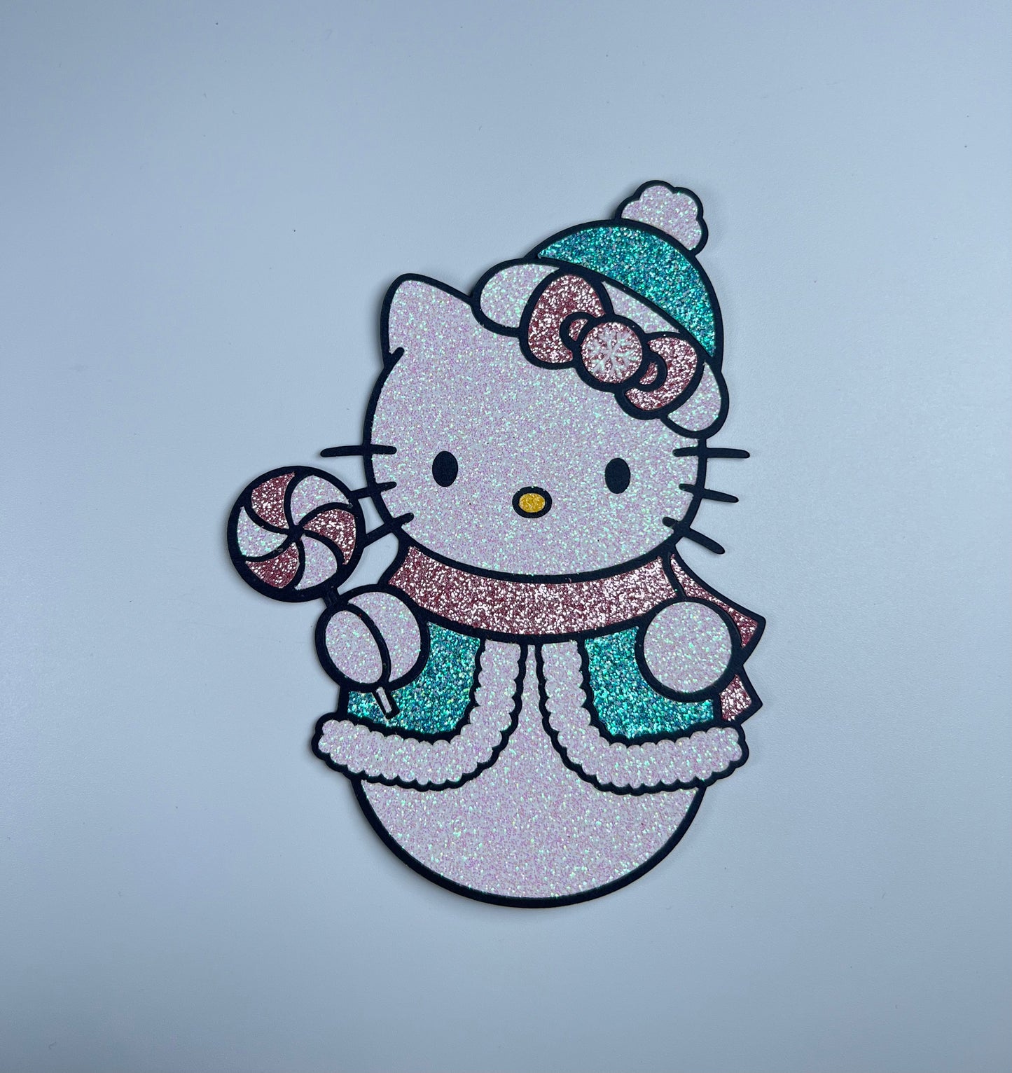 Hk Blue snowman glitter topper