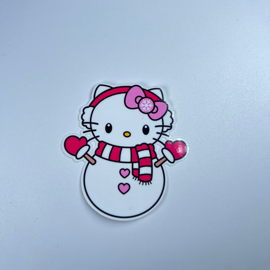 Hk pink snowman sticker