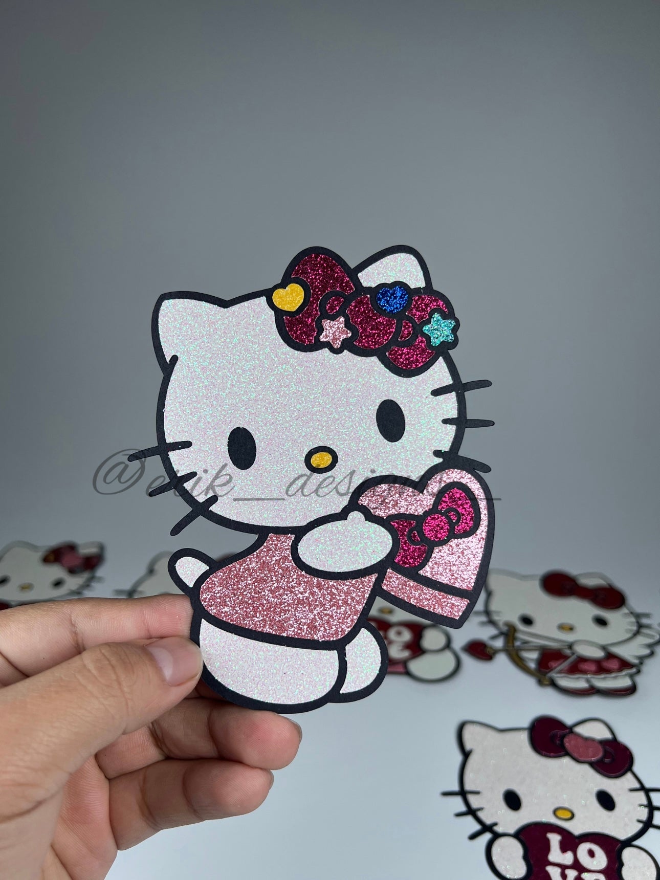 Hk heart box Glitter Topper