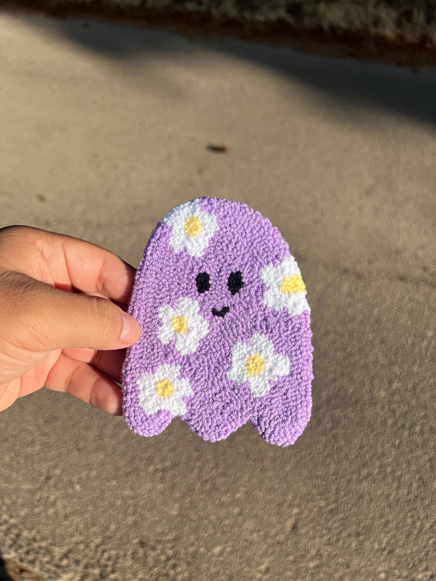 Purple Ghost Mug Rug