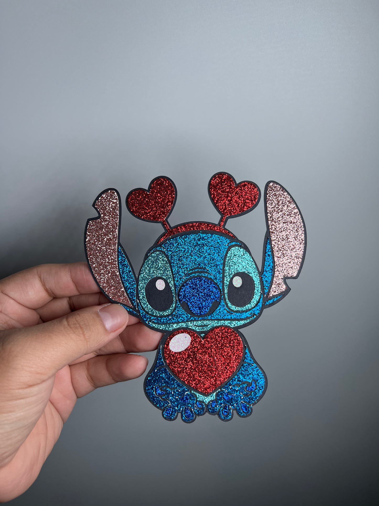 Stitch heart headband glitter topper