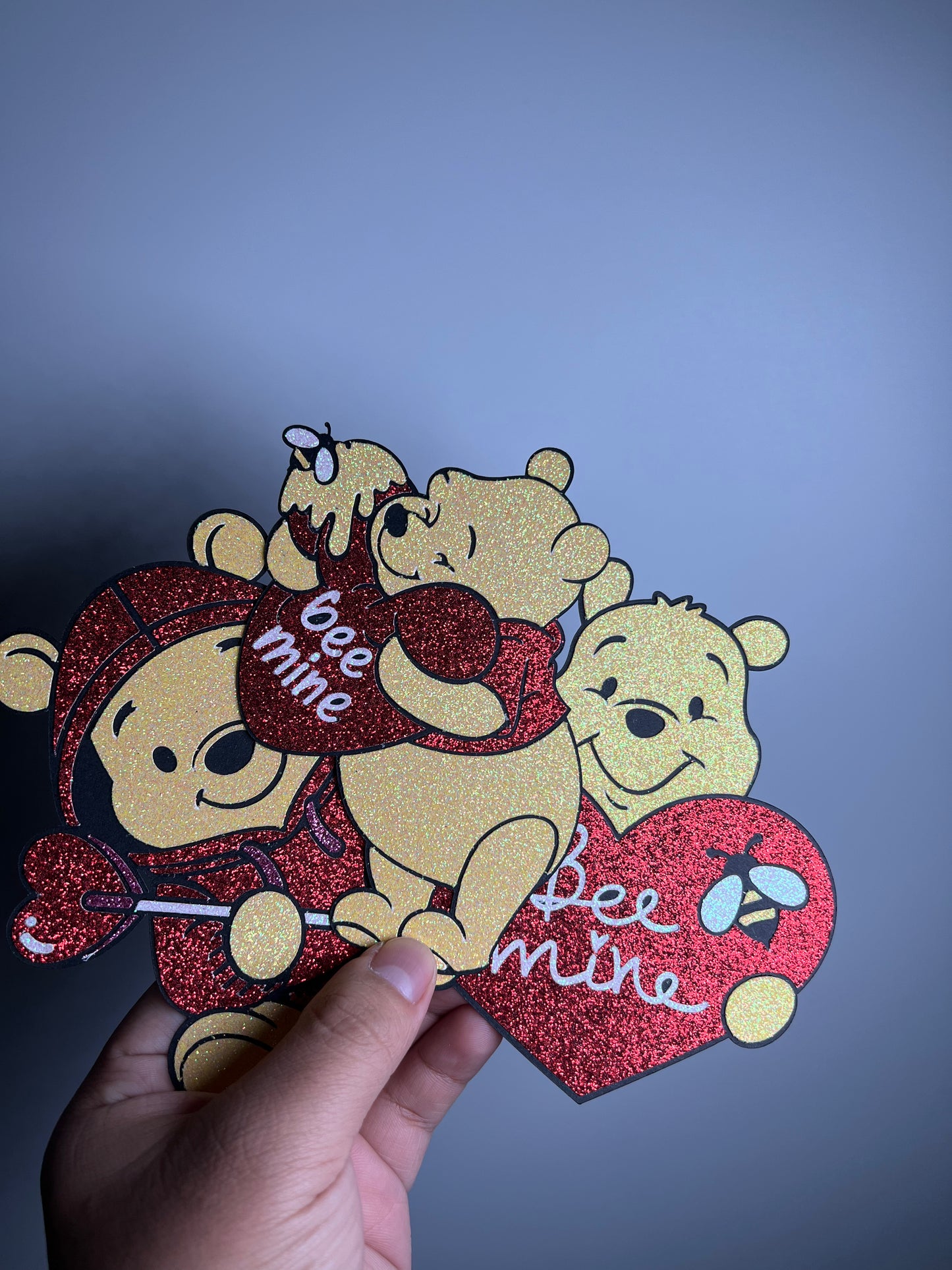 3pc pooh glitter toppers