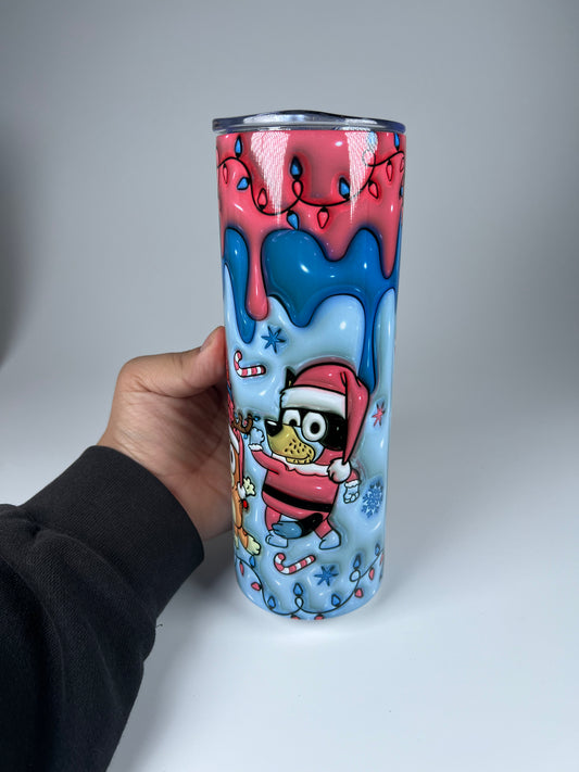 Blue Dog Christmas Tumbler
